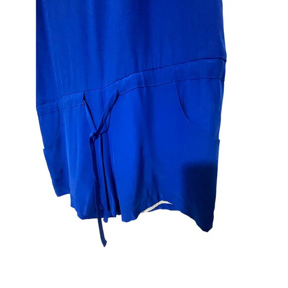 Amanda Uprichard Silk Royal Blue Preppy Cruise Vacation Bold Michaela Romper - Picture 2 of 8